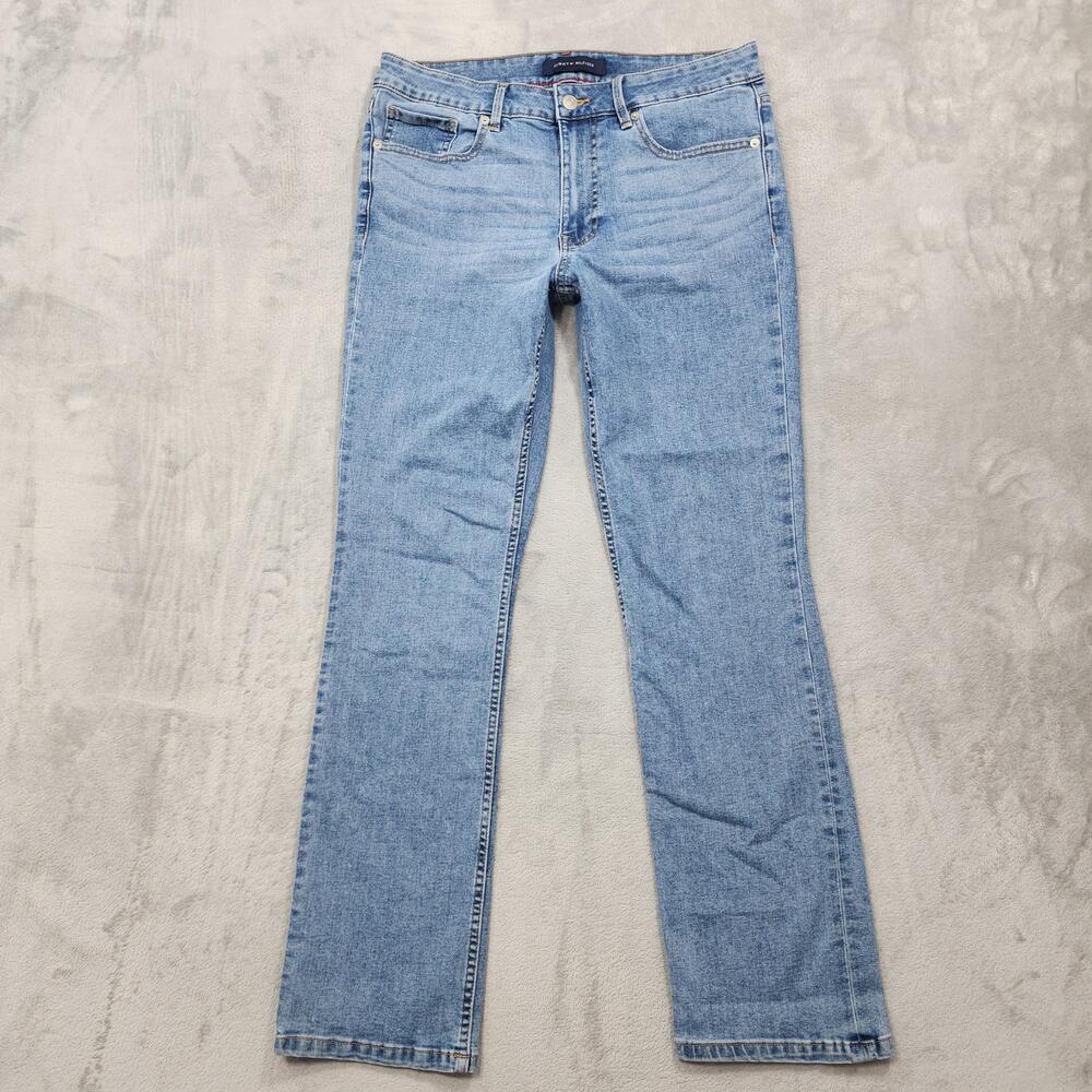 Tommy Hilfiger Jeans Womens 10 Blue Light Wash Mid Rise Straight Stretch Denim